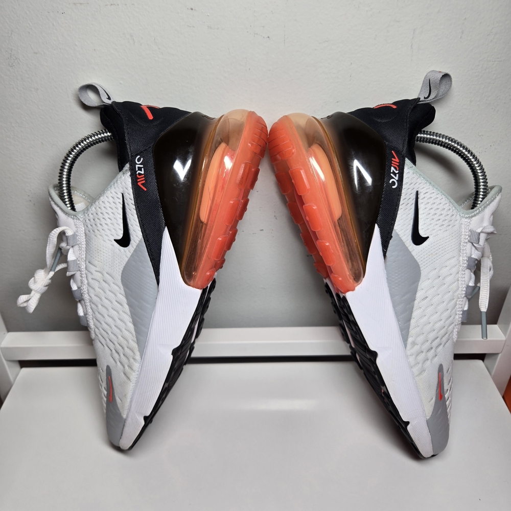 Nike Air Max 270 Women’s Sneakers — White, Gray, Black, Orange Accents - Picture 4 of 13